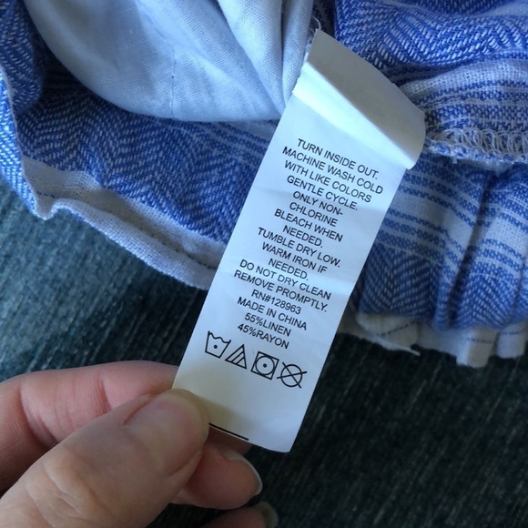 Indigo Rein Linen Coastal Striped Wide Leg Beach Pants - Picture 8 of 8